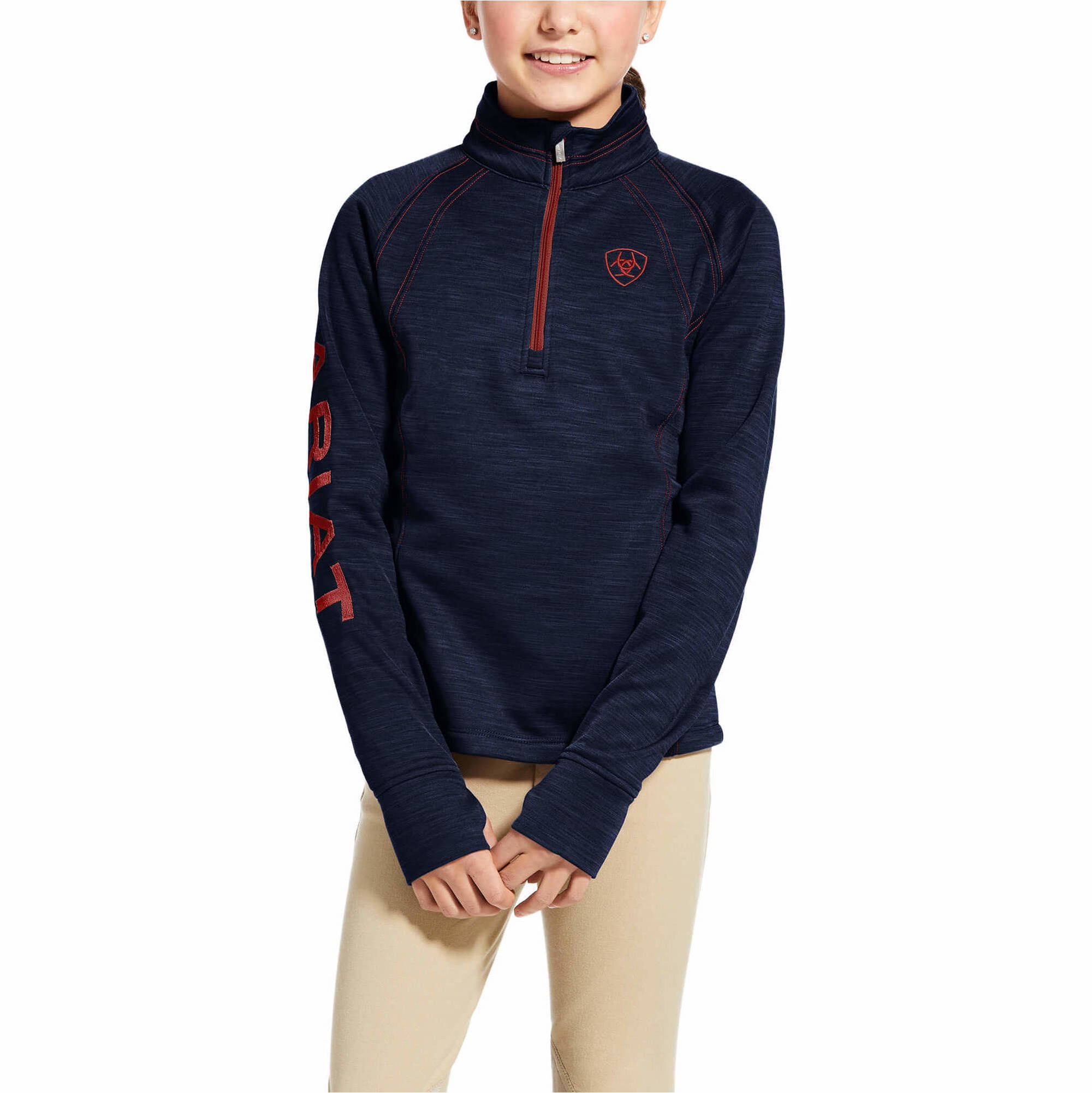 Ariat Childrens Tek Team 1/2 Zip Sweatshirt 10033321 - Navy Heather